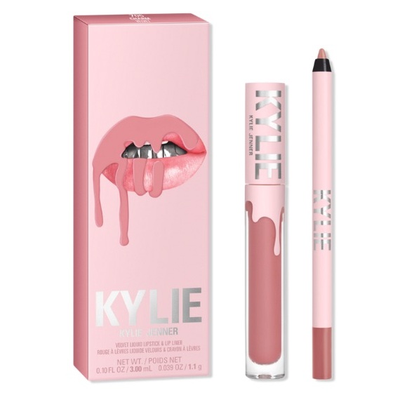 KYLIE COSMETICS Velvet Lip Kit in Color Charm (705) w/3 piece Bag Set 🆕 - Picture 2 of 11